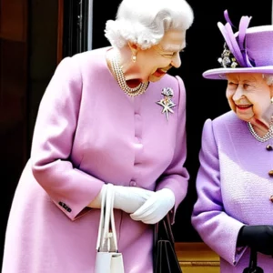 Artistic representation for Queen Elizabeth II sweetest moments as mother , grandmother and great - grandmother in photos.