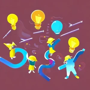 Artistic representation for Technology overcomes barriers , illuminating children education.