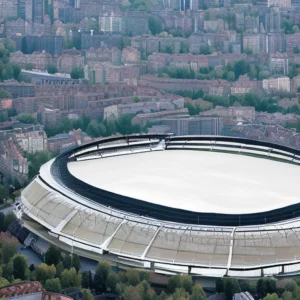 Artistic representation for GMP Architekten set to reinvent roof of Roger Taillibert Olympic stadium