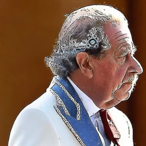 Artistic representation for King Charles in tears in first post - summer outing a day before late Queen anniversary - see all the photos