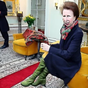 Artistic representation for Hardworking Princess Anne thrills fans in stylish boots and silk scarf