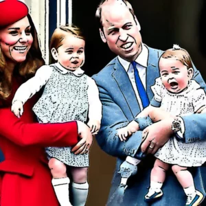 Artistic representation for Kate Middleton and Prince William special moment with Princess Charlotte resembles famous family photo