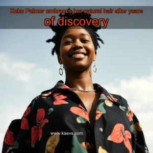 Artistic representation for Keke Palmer embraces her natural hair after years of discovery