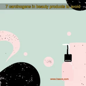 Artistic representation for 7 carcinogens in beauty products to avoid