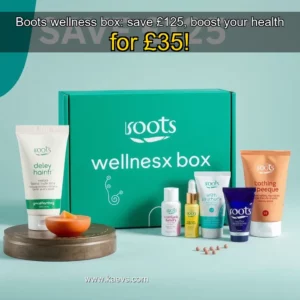 Artistic representation for Boots wellness box: save £125, boost your health for £35!