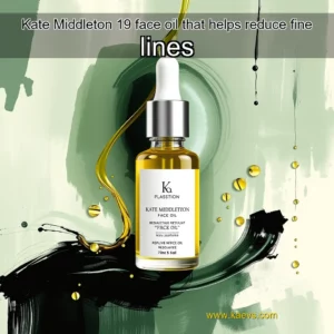 Artistic representation for Kate Middleton 19 face oil that helps reduce fine lines
