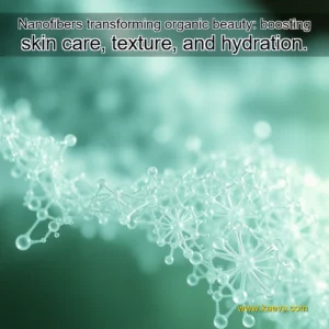 Artistic representation for Nanofibers transforming organic beauty: boosting skin care, texture, and hydration.