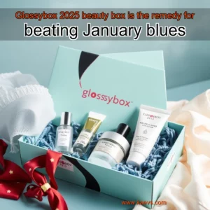 Artistic representation for Glossybox 2025 beauty box is the remedy for beating January blues