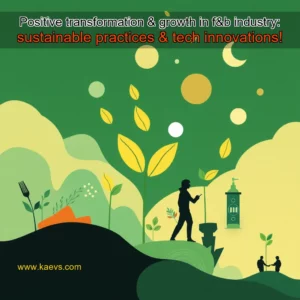 Artistic representation for Positive transformation & growth in f&b industry: sustainable practices & tech innovations!