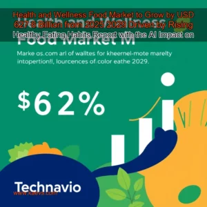 Artistic representation for Health and Wellness Food Market to Grow by USD 627 6 Billion from 2025 2029 Driven by Rising Healthy Eating Habits Report with the AI Impact on Market Trends Technavio