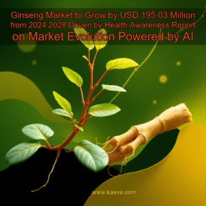 Artistic representation for Ginseng Market to Grow by USD 195 03 Million from 2024 2028 Driven by Health Awareness Report on Market Evolution Powered by AI
