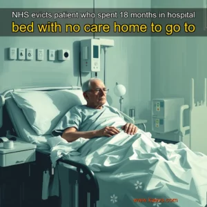 Artistic representation for NHS evicts patient who spent 18 months in hospital bed with no care home to go to
