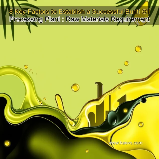 Artistic representation for 8 Key Factors to Establish a Successful Buriti Oil Processing Plant : Raw Materials Requirement