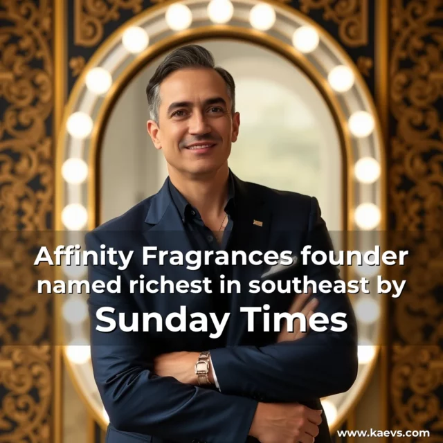 Artistic representation for Affinity Fragrances founder named richest in southeast by Sunday Times