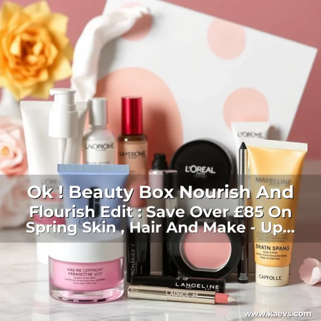 Artistic representation for Ok ! Beauty Box Nourish And Flourish Edit : Save Over £85 On Spring Skin , Hair And Make - Up Products From L'Oreal, Lancôme, Maybelline And More!?