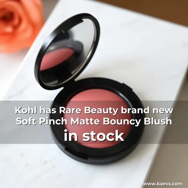 Artistic representation for Kohl has Rare Beauty brand new Soft Pinch Matte Bouncy Blush in stock