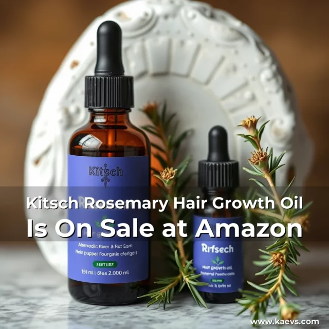 Artistic representation for Kitsch Rosemary Hair Growth Oil Is On Sale at Amazon