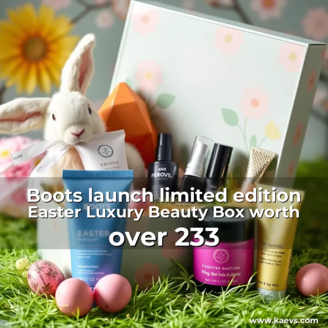 Artistic representation for Boots launch limited edition Easter Luxury Beauty Box worth over 233